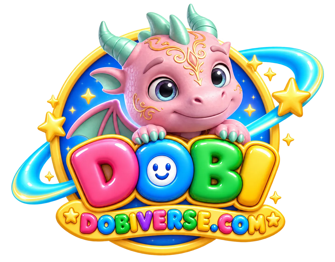 Dobi the baby dragon on the Dobiverse badge